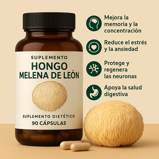 Suplemento Hongo Melena de Leon 🦁 - (90 Capsulas) Mejora de la memoria y el sistema nervioso 🧠